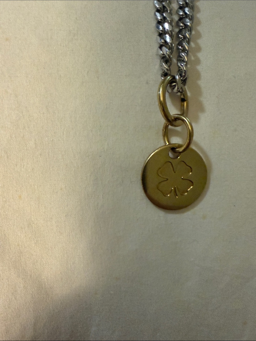 Gold Clover Disc Pendant Necklace - Women Jewelry